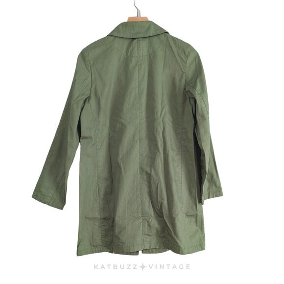 Vintage Y2K Gap Jacket XS Green Cotton Lightweight Coat Preppy Classic Mid Zip - Picture 3 of 9